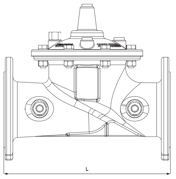 Front view — A, H, Ød, ØK, ØD, nr × Øf