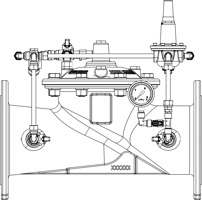 Pressure Reducing Valve - Technical Drawing 1